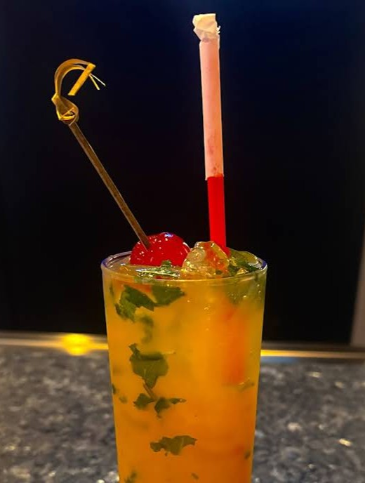 Cocktail with straw