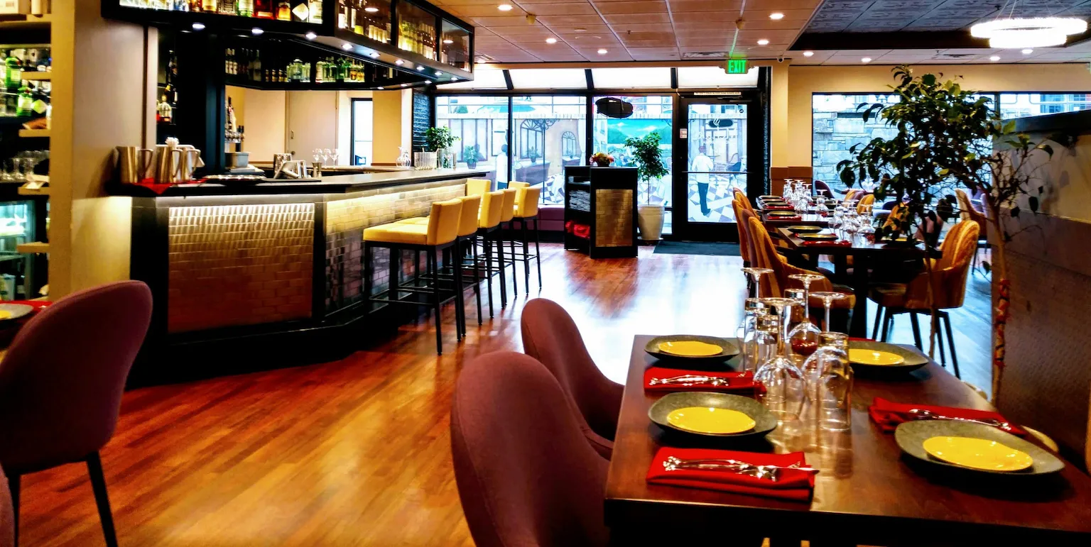 Dining room of an Indian restaurant in Cherry Creek, Denver